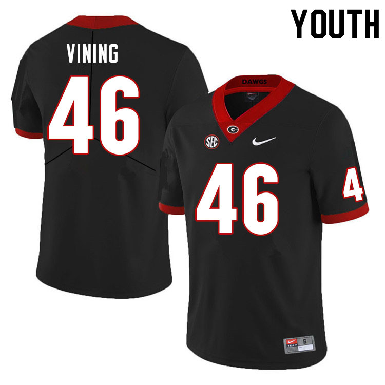 Youth #46 George Vining Georgia Bulldogs College Football Jerseys Sale-Black - Click Image to Close